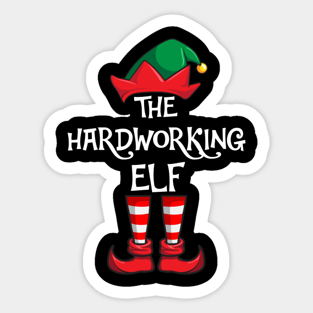 Hardworking Elf Matching Family Christmas Sticker by hazlleylyavlda